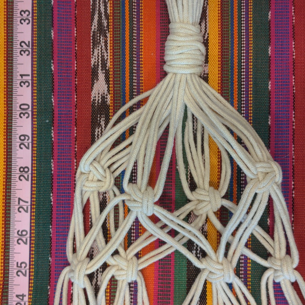 Macrame hanging plant holder cream used boho rustic functional hand made - Picture 4 of 5